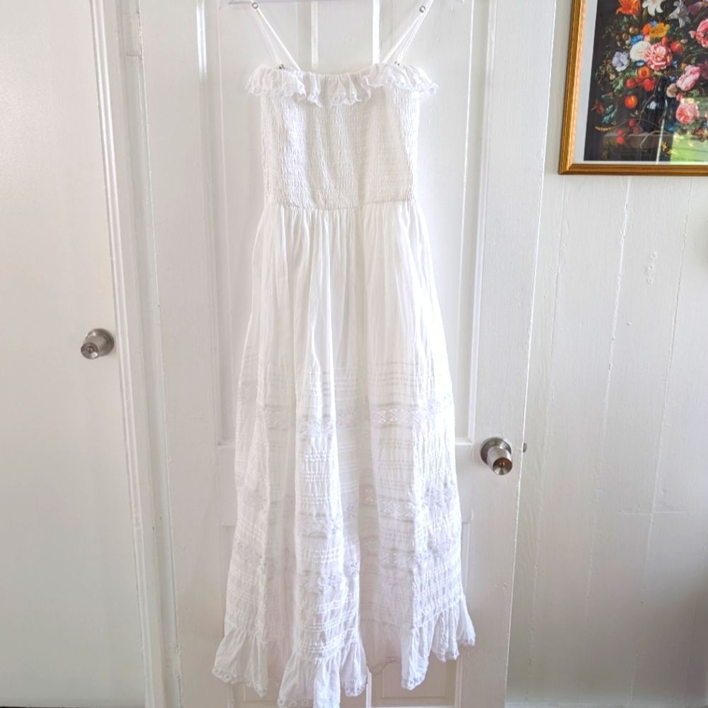 Abercrombie Fitch Lace-Trim Strapless Maxi Dress, Boho, Bridal, Vacation